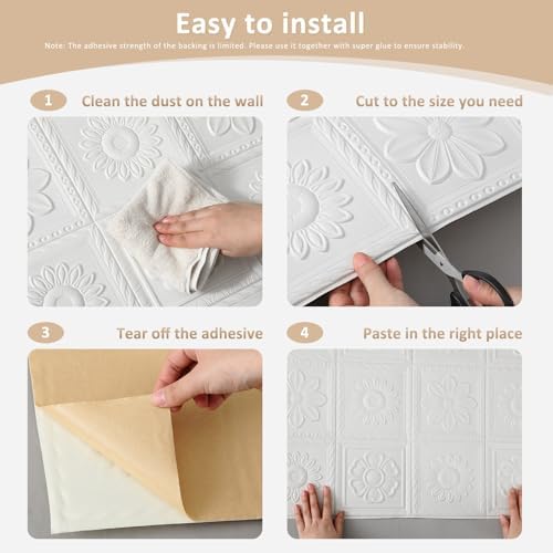 Nuanchu 20 Pcs 27.6 x 27.6 Inch Ceiling Tiles Peel and Stick - Image 3