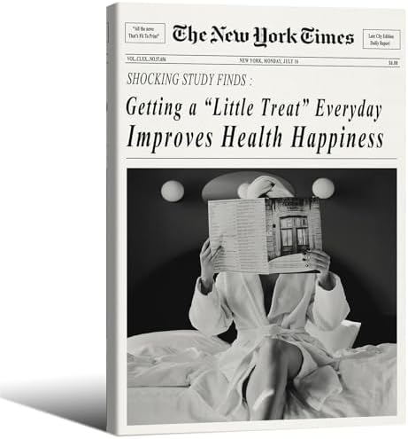 Funky Black and White Newspaper Wall Art 8x12 in Wooden Framed Humor Quotes by Unknown