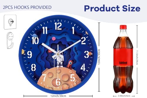 12" Large Analog Clock, Modern Wall Clock - Image 3