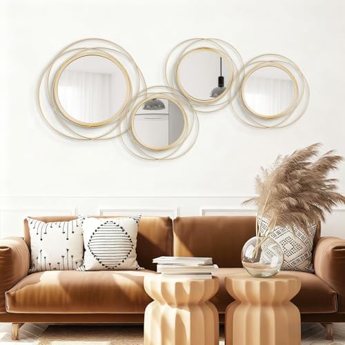 3 Set Sunburst Round Mirrors for Wall Decor Bedroom Bathroom by Cityelf