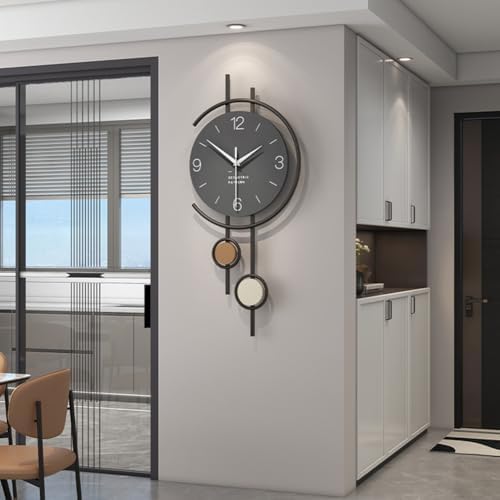 Modern Creative Wall Clock, Minimalist Metal Frame Decorative Wall Clocks - Image 2