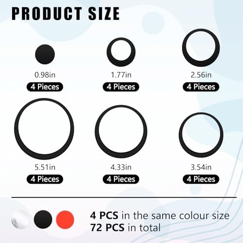 Outus 72 Pcs Circle Mirror Wall Stickers Removable DIY - Image 2