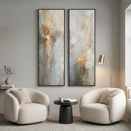 Large Framed Abstract Vertical Wall Art Set - Image 4
