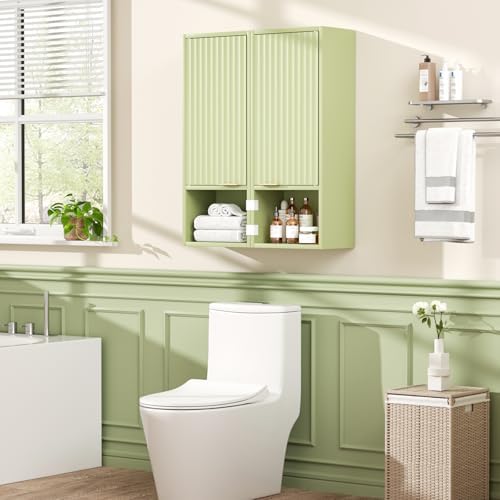 AKMAKM 59.1" Tall Slim Bathroom Storage Cabinet Green | Freestanding or Wall - Image 3