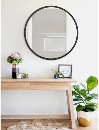 JJUUYOU Round Wall Mirror 20" Hanging Circle Mirror Round Mirrors - Image 5