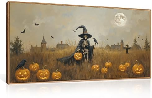 Celestdeco Halloween Ghost Reaper Framed Canvas Wall Art Set-40×20"×1 - Image 6