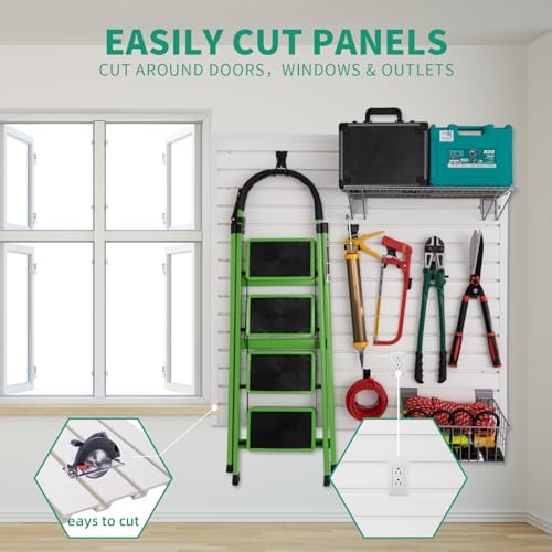 FRAYSCENT Slat Wall Paneling Garage Slat Wall Storage Systems Slatwall Panels - Image 6