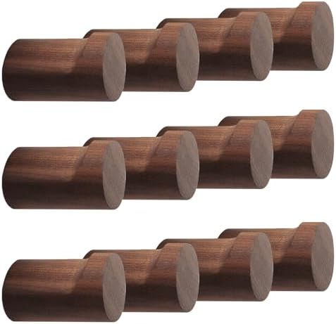 bsdonte 12 Pack Wood Wall Hooks, Natural Wooden Coat Hooks Wall Mounted by bsdonte