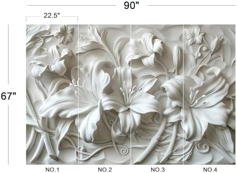 Elegant 3D White Lily Floral Wallpaper Peel Stick - Image 5