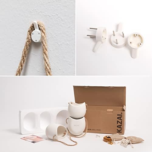 Kazai. Wall Planters -Ellie- | Hanging Ceramic Plant Pots 3 Pieces | Wall - Image 6