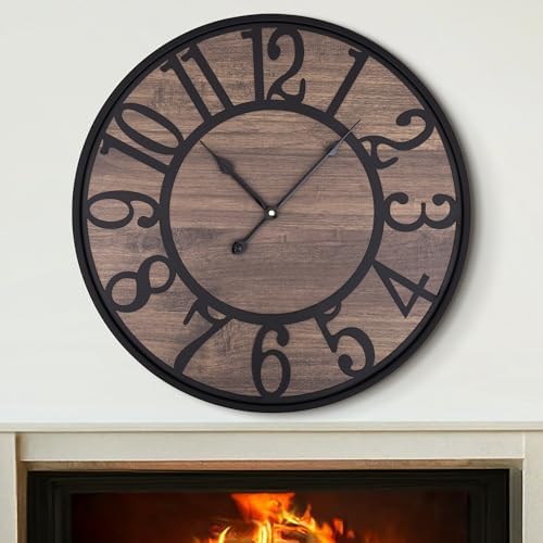 LEIKE Large Wall Clocks for Living Room, Non Ticking Silent, Battery Operated - Image 2