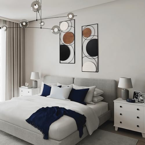 Oakrain 2 PCS Metal Wall Art for Home Decor, Large Abstract Wall Décor - Image 7