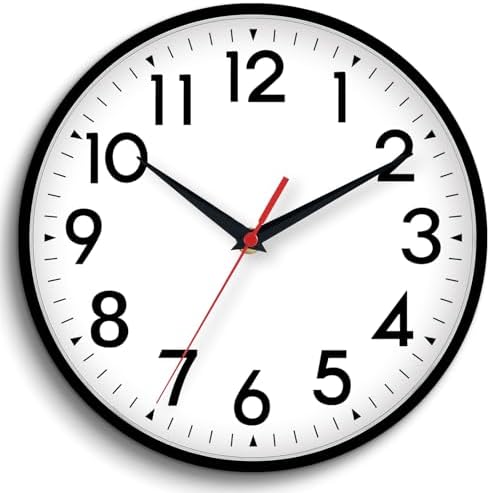 DAXSMY 16 Inch Wall Clock, Battery Operated Silent Non Ticking by DAXSMY