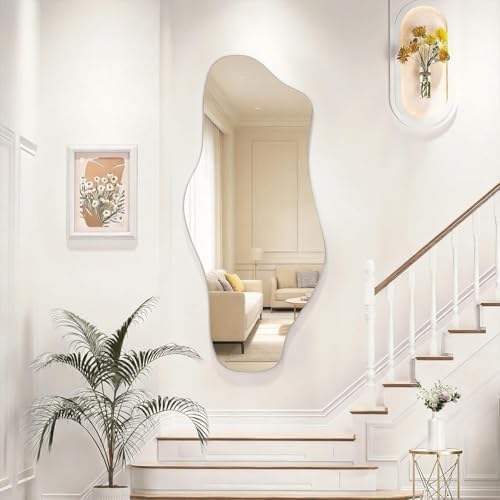 Hasipu 48"x22" Irregular Wall Mirror Frameless Asymmetrical Mirror - Image 6