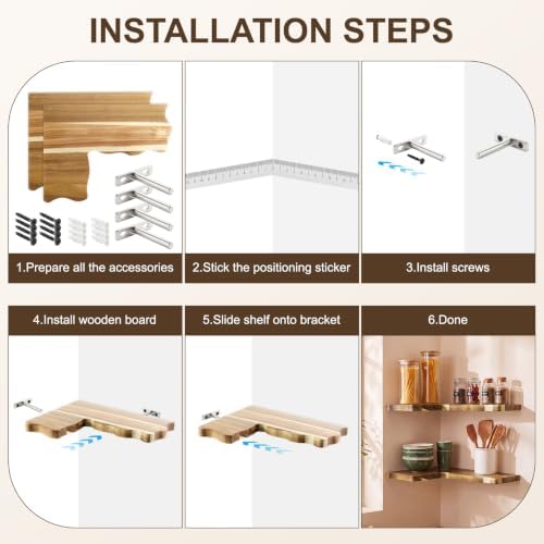 Sliner 2 Pack Corner Floating Shelves, 16 x 12 Inch - Image 5