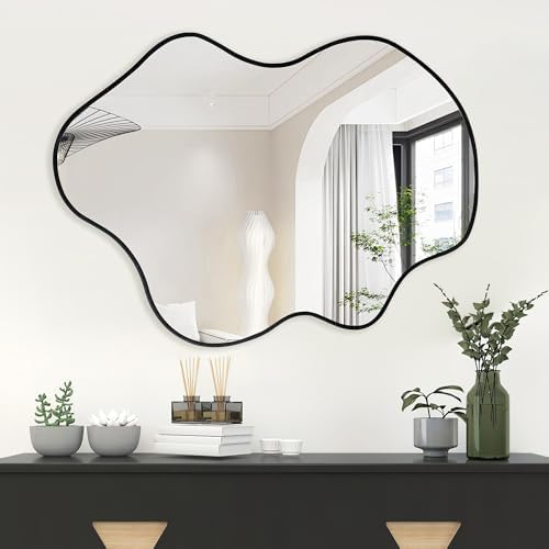 Black Irregular Bathroom 22 x 30 Inch Mirror - Image 2