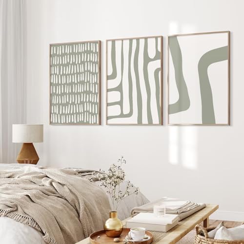 Minimalist Neutral Wall Art Decor Sage Green Boho Canvas Poster Abstract Modern - Image 6