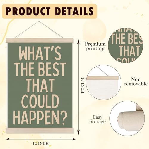 Welshower Boho Motivational Positive Poster Hanger Frame, What's the Best That - Image 6