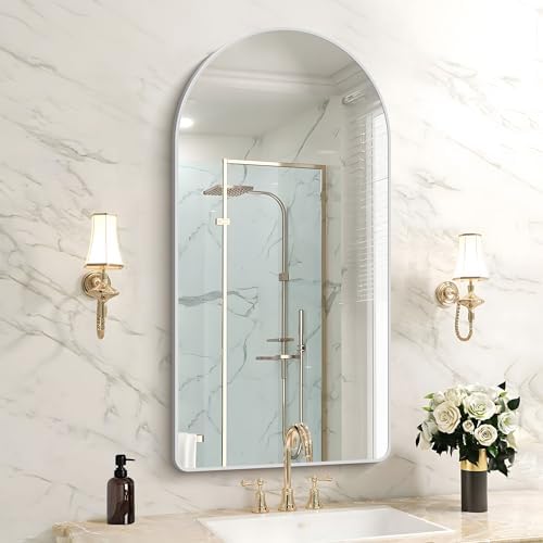 FORBATH Arched Bathroom Mirror 20x40 Inch, Hanging or Leaning Against Wall by AvaMalis
