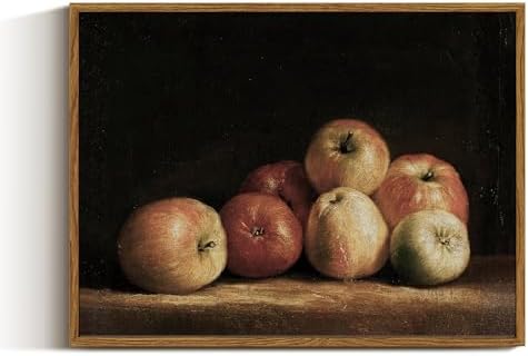 VIYYIEA Vintage Framed Apple Wall Art, Kitchen Bedroom Dining Room Fruit Art by VIYYIEAART