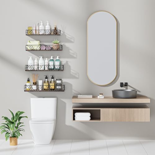 Amaoot Floating Shelves for Wall Set of 4, Wall Shelf Wood Floating Shelf - Image 5