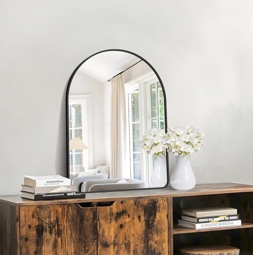 GLASHOM 20"x28" Black Arched Mirror - Image 2