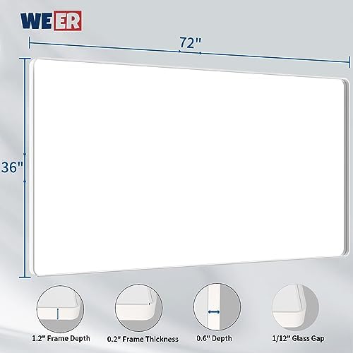 WEER White Bathroom Vanity Mirror 72x36 Inch - Image 6