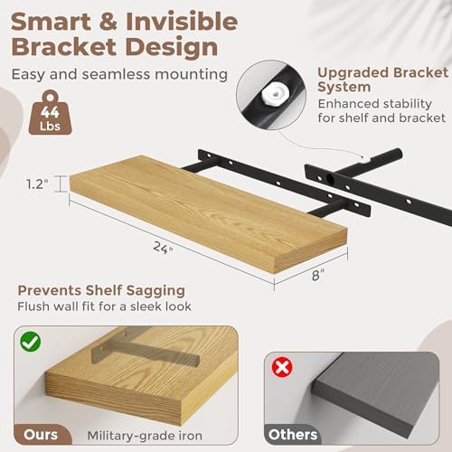 24 Inch Floating Shelves for Wall - Image 3