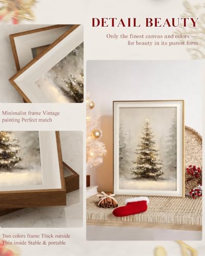 VIYYIEA Minimalist Christmas Tree Framed Canvas Wall Art, 12×16 Inch - Image 6