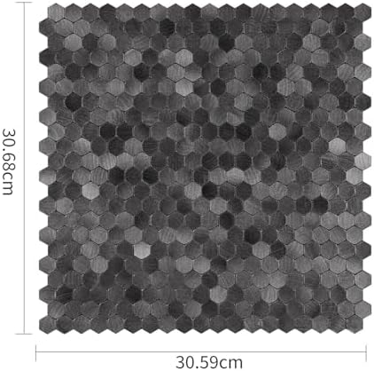 Select 5 Pack Hexagon Peel and Stick Backsplash Tiles, Brushed Black - Image 2
