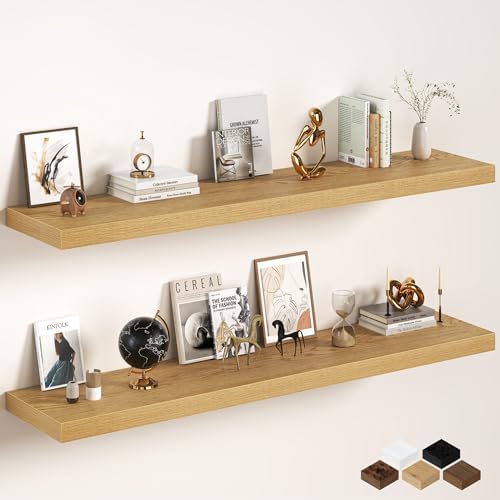 Fun Memories 72 Inch Floating Shelves, 12 Inch Deep Wall Shelf by FunMemories