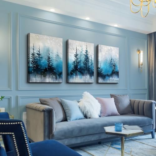 TTHYUEWS Boho Wall Art For Living Room Canvas Wall Decor For Bedroom Forest - Image 2
