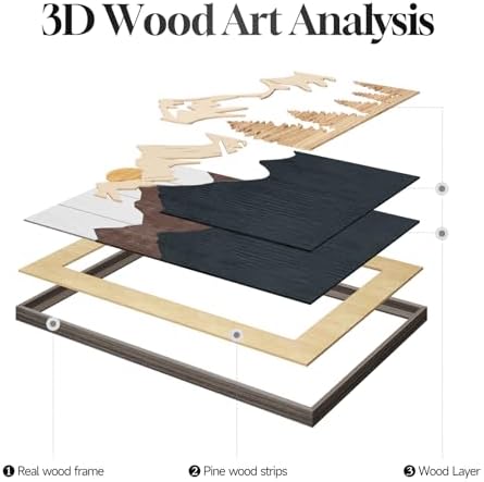Large Framed 3D Wood Mountain Wall Art Decor - Image 6