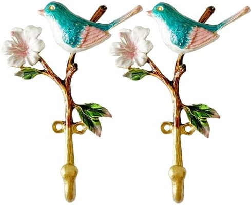 2 Pack Decorative Wall Hooks, Vintage Bird Shaped Metal Wall Hook by Pasiir