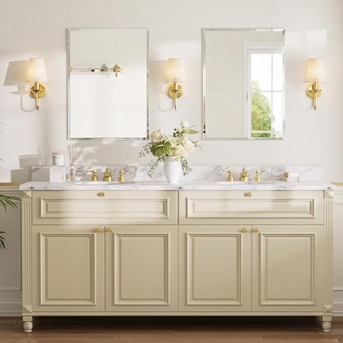 22"x30" Frameless Beveled Rectangular Bathroom Mirror - Image 5
