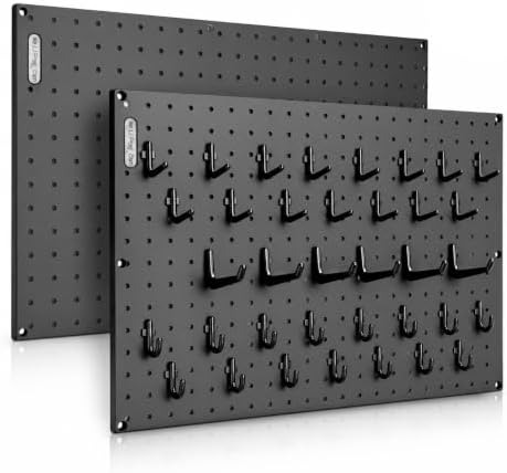 WallPeg Pegboard and Hook Kit – 24x16" XL Wall Mounted Black Peg Board Panels by Wallpeg%E2%80%93PegboardAccessories