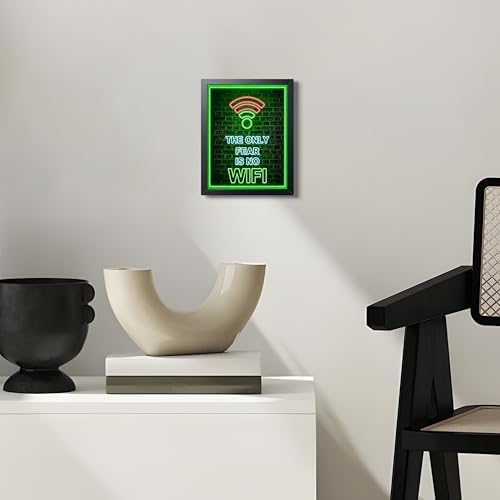 Framed Gamer Wall Art, Boys Game Room Wall Decor Painting, The Only Fear Is No - Image 7