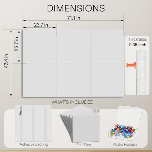 MaxGear Extra Large Bulletin Board 72" x 48" - Image 2