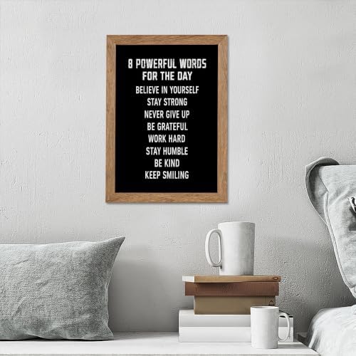 Golden Framed 8 Powerful Words For The Day Motivational Canvas Wall Art - Image 4