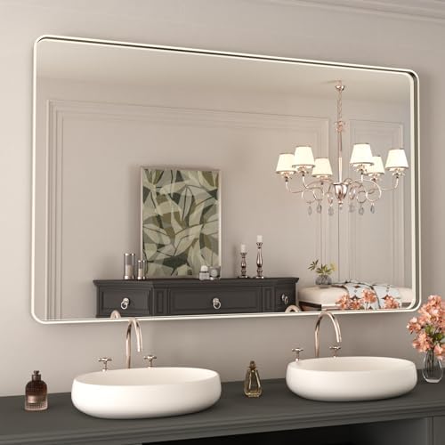 WEER Brushed Nickel Bathroom Vanity Mirror 48X30 Inch by WEER