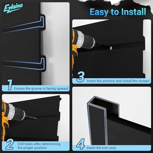 Ezlaino Slatwall 4 FT x 4 FT, PVC Slat Wall Paneling Garage Wall Organizer - Image 6
