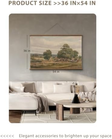 VIYYIEA Extra Large Canvas Wall Art, Vintage Countryside Scroll Print - Image 2