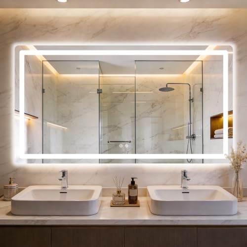 LED Bathroom Mirror with Lights by Unknown