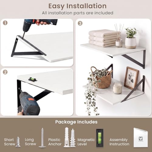 24x6 Inch White Shelves for Wall - Image 7
