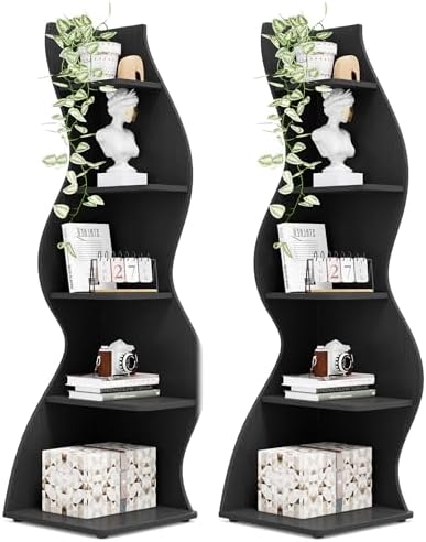 Tribesigns Corner Shelf, Modern 5-Tier Wall Corner Bookshelf, Stylish Corner by Tribesigns
