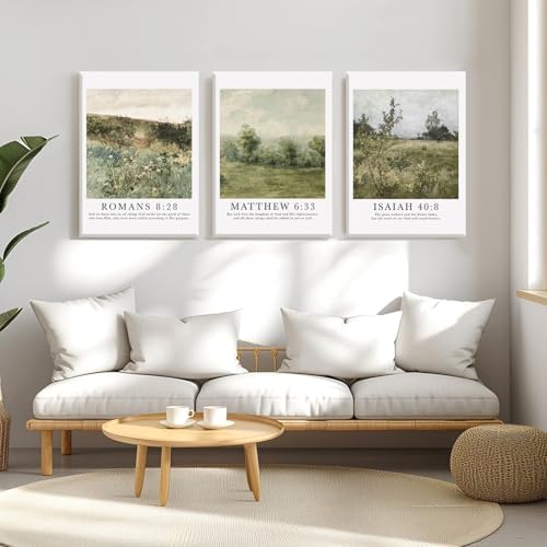 Christian Bible Verse Wall Art Decor Scripture Floral Canvas Painting Jesus - Image 5
