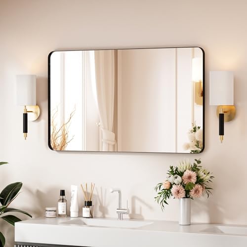 Black Bathroom Mirror 40X24 Inch Bathroom Vanity Mirror by Venusmiles