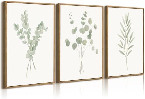Sage Green Botanical Wall Art Deor Eucalyptus Leaf Pictures Plant Prints by Unknown