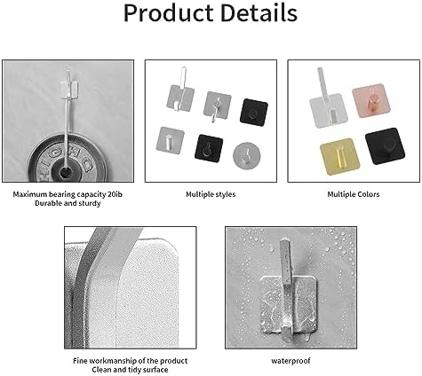 Paoli Heavy Duty Adhesive Wall Hooks, 30 lb Max Load Waterproof Hooks - Image 5