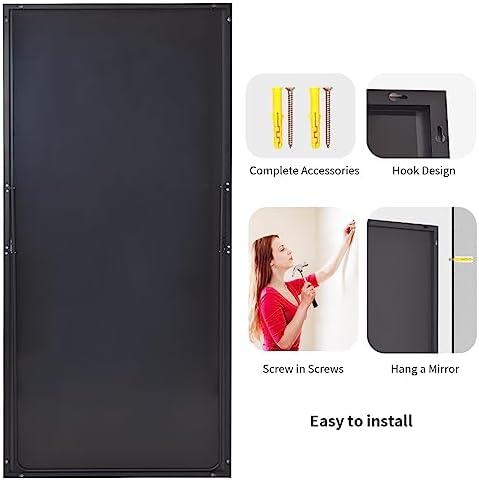 Koonmi 76"x34" Floor Mirror Full Length, Large Black Mirror - Image 5